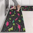 thumbnail image 2 of Kitchen Rugs Sets Of 2,Colorful Dinosaurs Plants Pattern Anti Fatigue Kitchen Mat Rugs Non Slip Washable,Decorative Kitchen Floor Mats for Kitchen,Sink,Laundry,17"X47", 2 of 5