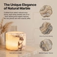 thumbnail image 4 of Touch 3 Way Dimmable Marble Lamp, Type C Rechargeable Night Light Bedside Table Lamp, Natural Stone Accent Decor with Warm Glow, Cordless Ambient Lighting for Bedroom Living Room Desk Shelf Gift(Q), 4 of 7