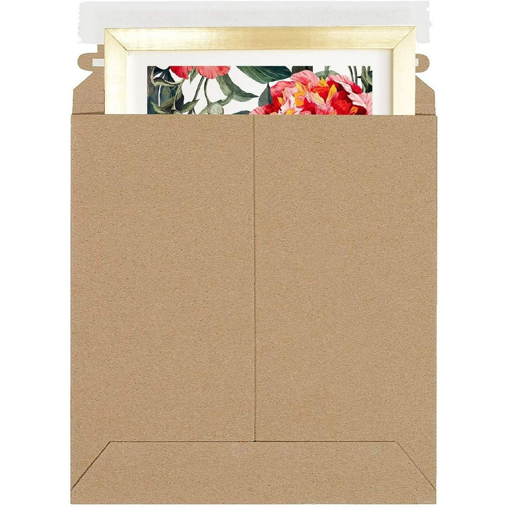 Pack of 10 Natural Kraft Envelopes 12 3/4" x 15". Self Sealing Mailing