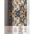 thumbnail image 6 of Boho Ethnic Sheer Curtains 96 Inch Length 2 Panels Set, Vintage Bohemian Traditional Floral Classic Voile Window Treatment Semi Sheer Long Curtains Drapes for Bedroom/Living Room/Kitchen 52"x96"x2, 6 of 7