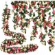 thumbnail image 1 of Nvzi Paquete de 8 guirnaldas de flores de 65 pies, decoraciones de flores artificiales de plástico para decoración de bodas, color champán rosa, 1 of 5