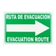 thumbnail image 1 of Señalamiento de Seguridad, Ruta de Evacuación DERECHA, 20x30 cm, Español - Inglés., 1 of 3