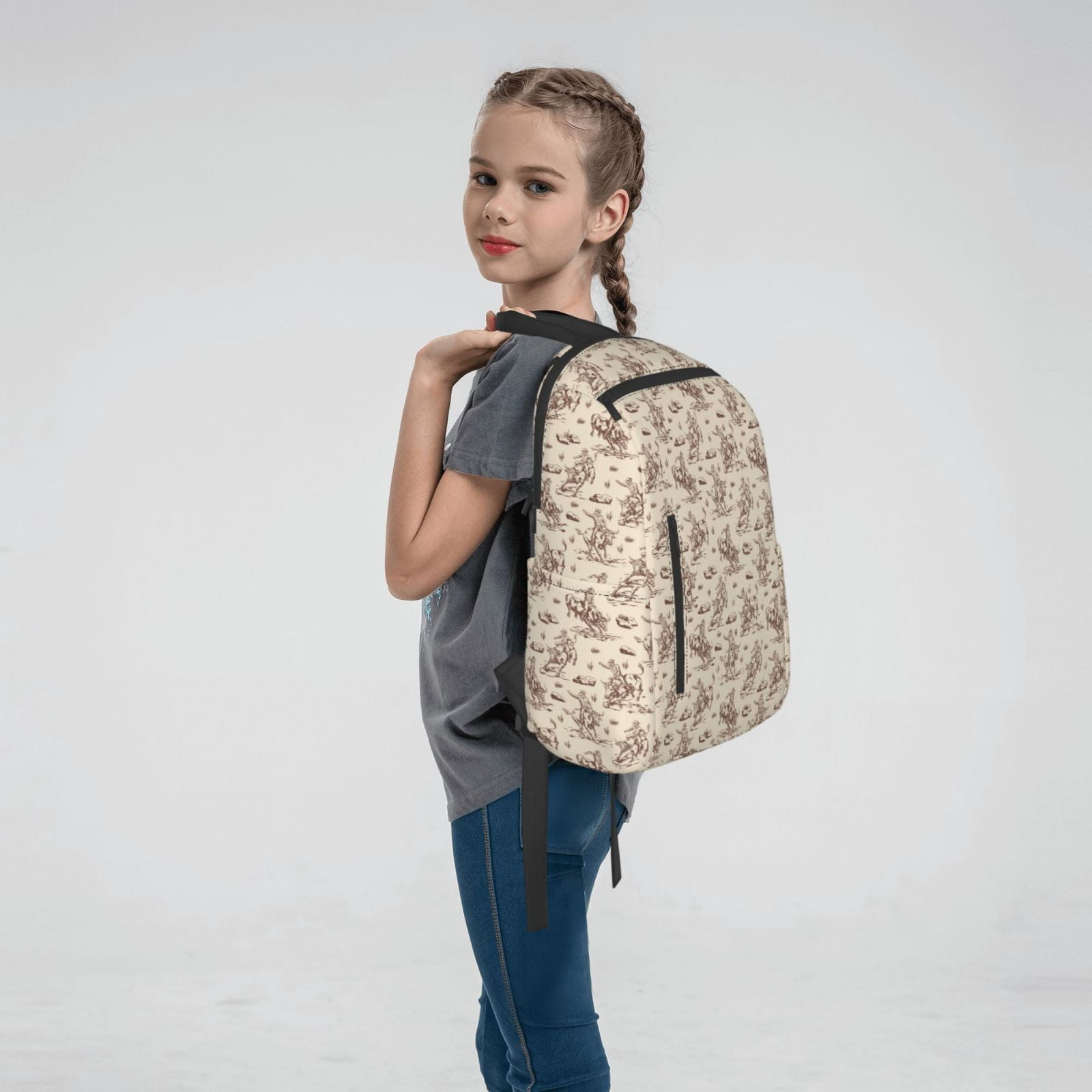Xecao Cowboy Sitting On Cow Back print Backpack For women men Aesthetic Lightweight Travel Daypack Simple Cute Backpack For Bookbag