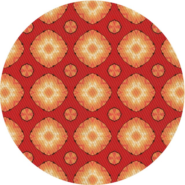 Ahgly Tapis Rond Lavable en Machine Intérieur Transitionnel Orange, 7 Pieds Rond