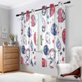 thumbnail image 2 of Yayeee Window Curtains Set of 2 for Living Room Light Filtering 63"x42", Cartoon American Football Helmets, 2 of 7