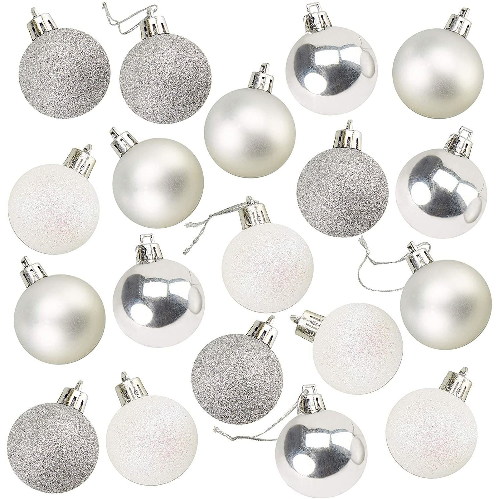 Solid Color Christmas Ball Ornaments Christmas Ball Decorative Set for Holiday Wedding Party Christmas Tree Decor 30 Pieces Christmas Balls Christmas Tree Decorations Golden White, 30 Pieces