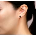 thumbnail image 3 of Natural Black Onyx Round Stud Earrings for Women in 14k Yellow Gold 6 mm Gemstone Push Back Studs by Lavari Jewelers, 3 of 4