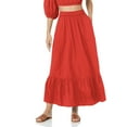 thumbnail image 3 of GZWYHT Maxi Skirt Fall Skirts Women's Summer Boho Flowy Swing Tiered A-Line Midi Skirt 2025 Fashion Trendy Elastic Waist Pleated Long Beach Dress Long Skirt Flowy Skirt Womens Skirt Red Skirt XXL, 3 of 8