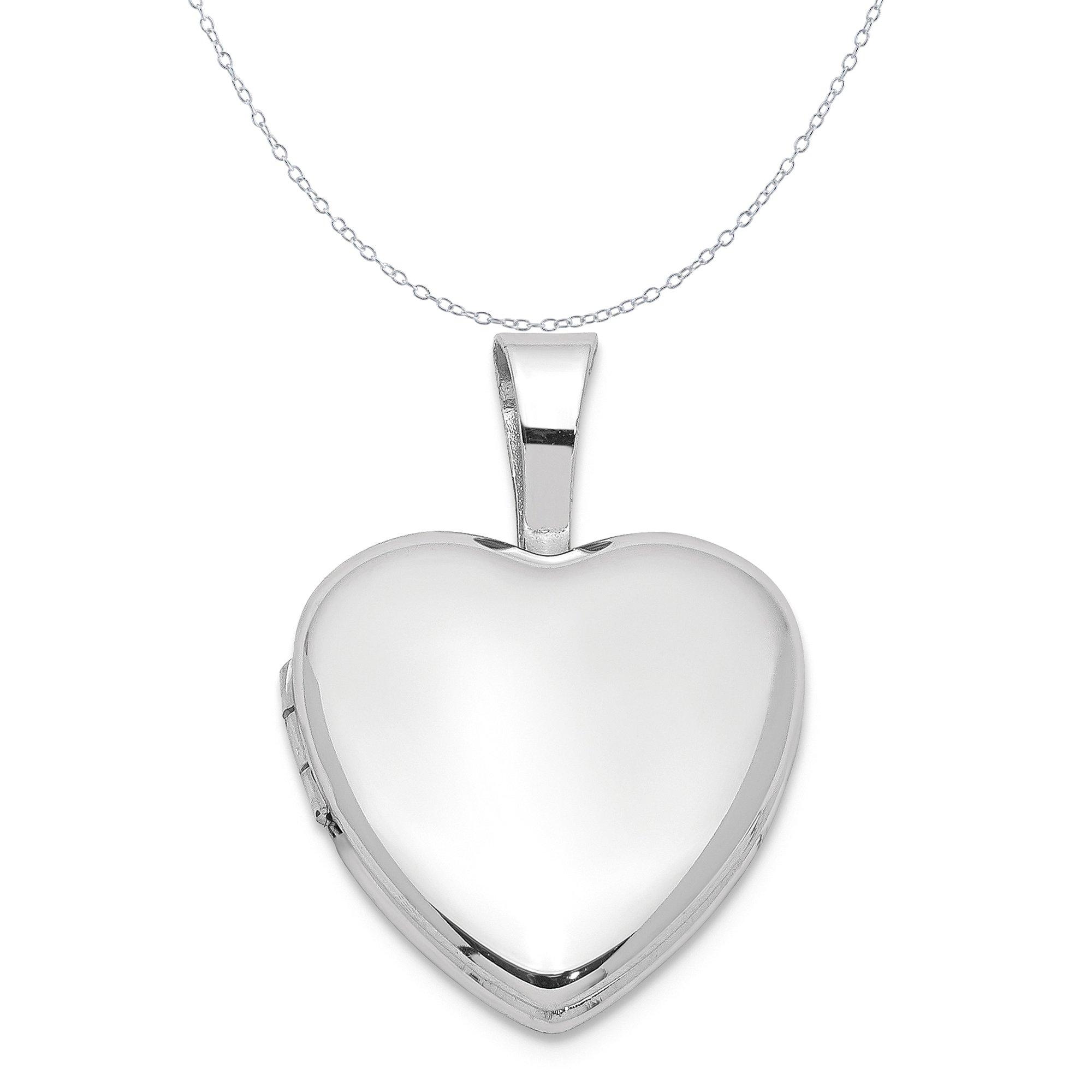 Collection Sterling Silver Polished Heart Locket Pendant Necklace