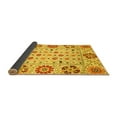 thumbnail image 2 of Ahgly Company Indoor Round Abstract Yellow Modern Area Rugs, 3' Round, 2 of 4