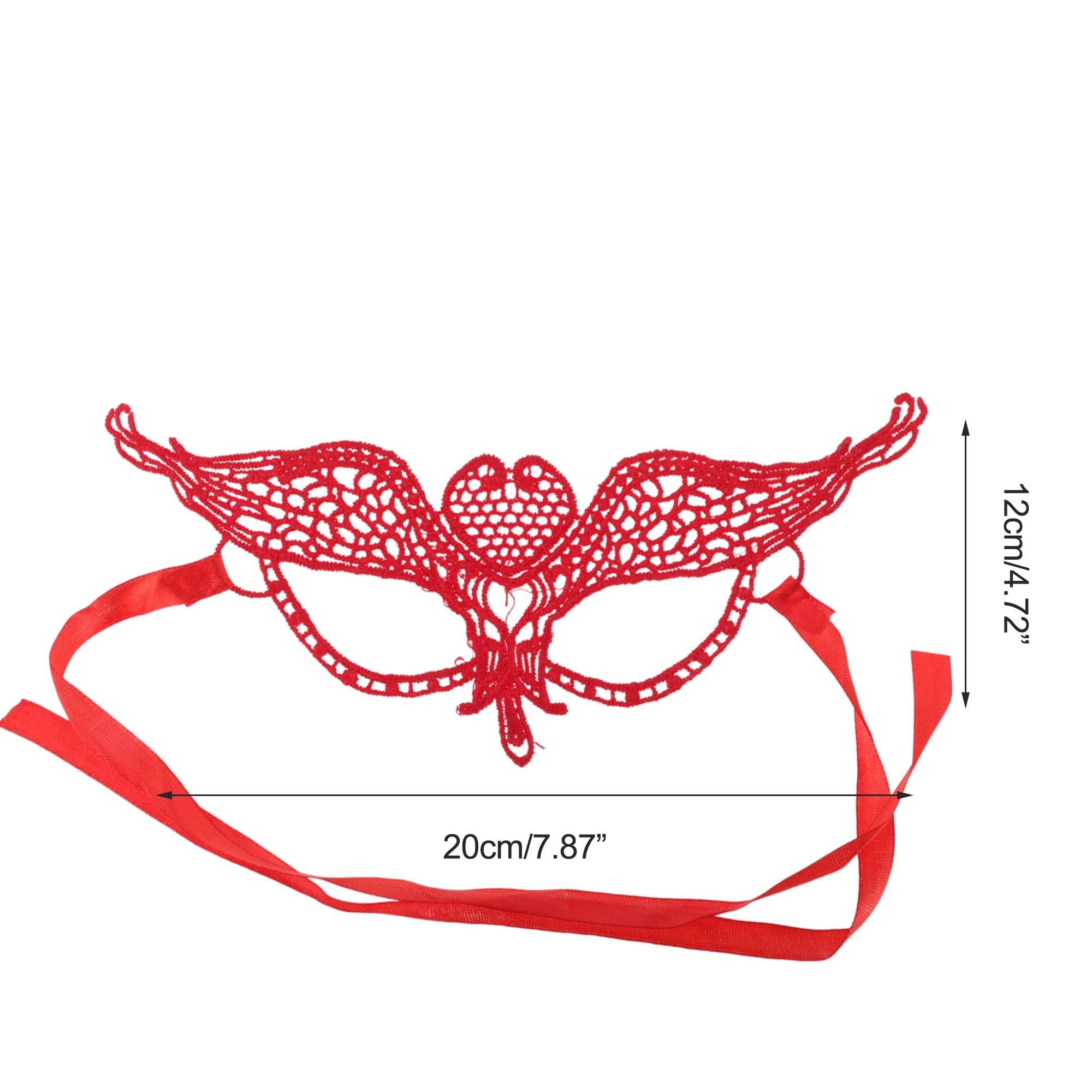 Unique Bargains 1 Pack Elegant Lace Half Face Party Mask Red Pattern 1