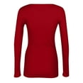 thumbnail image 4 of FrzhBrz Women's Plus Size Long Sleeve Shirts Scoop Neck Fitted Tops Ruched Going Out Crop Tops, 4 of 4