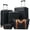 Black, variant on 5 Piece Luggage Set With Hardside Carry On Suitcase Expandable Travel Bags Featuring Spinner Wheels And TSA Lock For Easy Mobility And Secure Packing