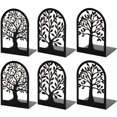 thumbnail image 1 of Book Ends HappyHapi, diseño de árbol de metal, 3 pares/6 unidades, negro, 1 of 7