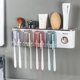 thumbnail image 1 of Soporte para cepillos de dientes y accesorios de baño con dispensador de pasta de dientes, 1 of 8