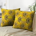 thumbnail image 4 of LALILO Throw Pillow Covers With Golden Yellow Brown And Gray With Golden Cushion Cover 18" x 18", 2 Pack, 4 of 6