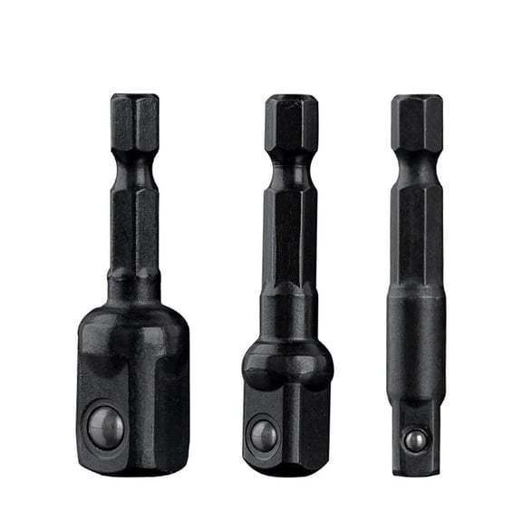 3pcs 1/4 3/8 1/2 Socket Adapter Hex Shank Drill Bits Extension Rod Power Tools