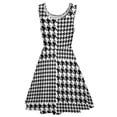 thumbnail image 5 of 2024 Dress Skate Pattern Boho Oversized Women Summer Dresses Casual Print Patchwork Waist High Dress Houndstooth Vintage, 5 of 7