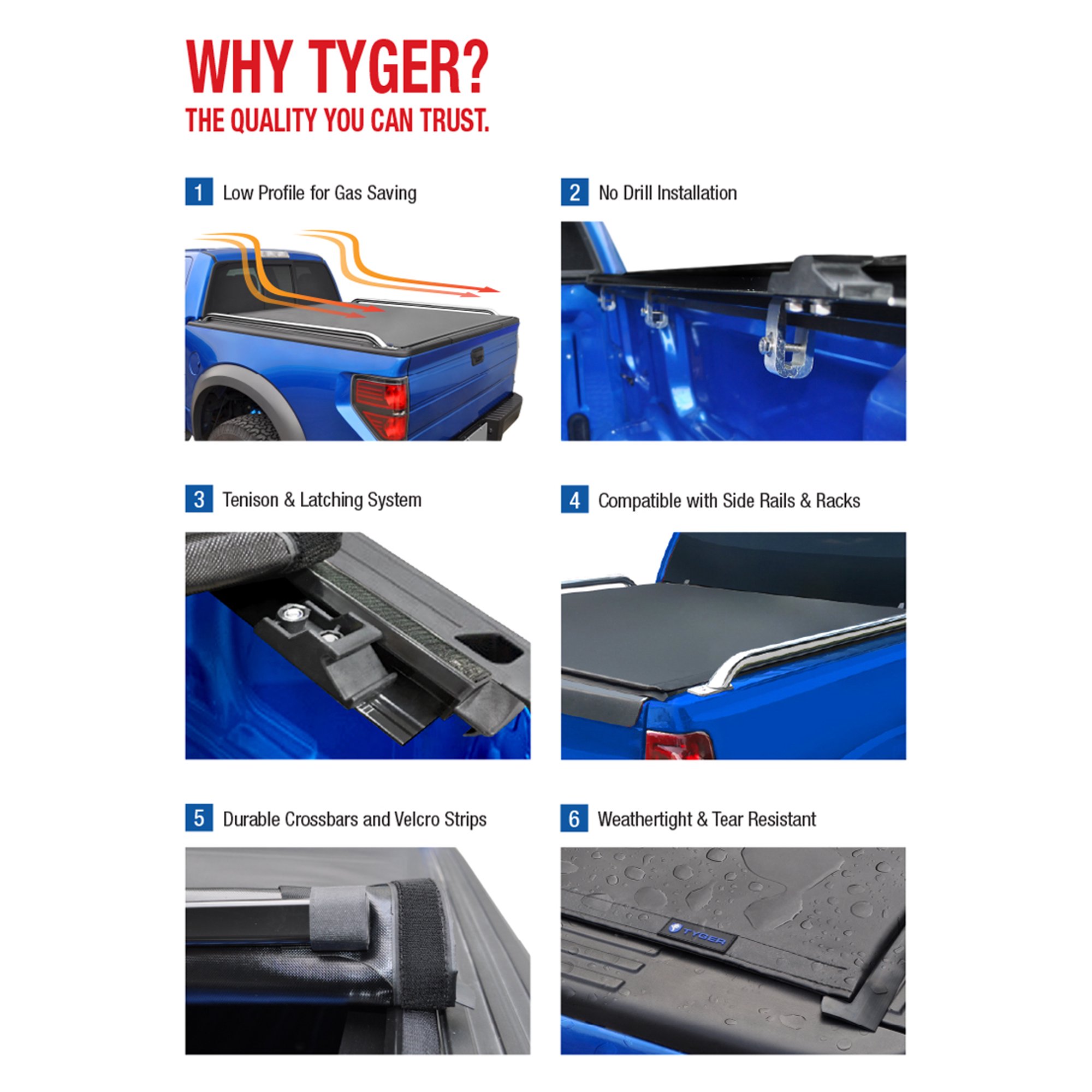 Tyger Auto T2 Low Profile Roll Up Truck Bed Tonneau Cover Tg Bc2t2085 Works With 2007 2019 Toyota Tundra Fleetside 8 Bed For Models Without The Deckrail System Walmart Com Walmart Com