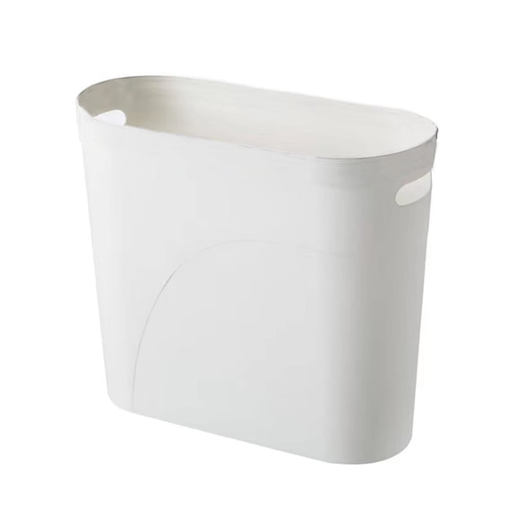 3 Gallon White Slim Plastic Trash Can – Bathroom Small Wastebasket