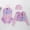 Purple, variant on Toddler Swimsuit Girl Size 2-4Y Print Thin Strap One Piece Swimsuit with Swimsuit Jacket Swim Cap 3 Piece Girls Bathing Suits