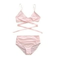 thumbnail image 6 of Sakmal Bikinis Swimsuits for Women 2025 Two Piece Sets Pink Twist Front High Waisted Swimwear Push Up Triangle Swimsuit Sets, 6 of 6