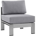 thumbnail image 1 of Modway Shore Fabric Aluminum Outdoor Patio Armless Chair in Silver/Gray, 1 of 4