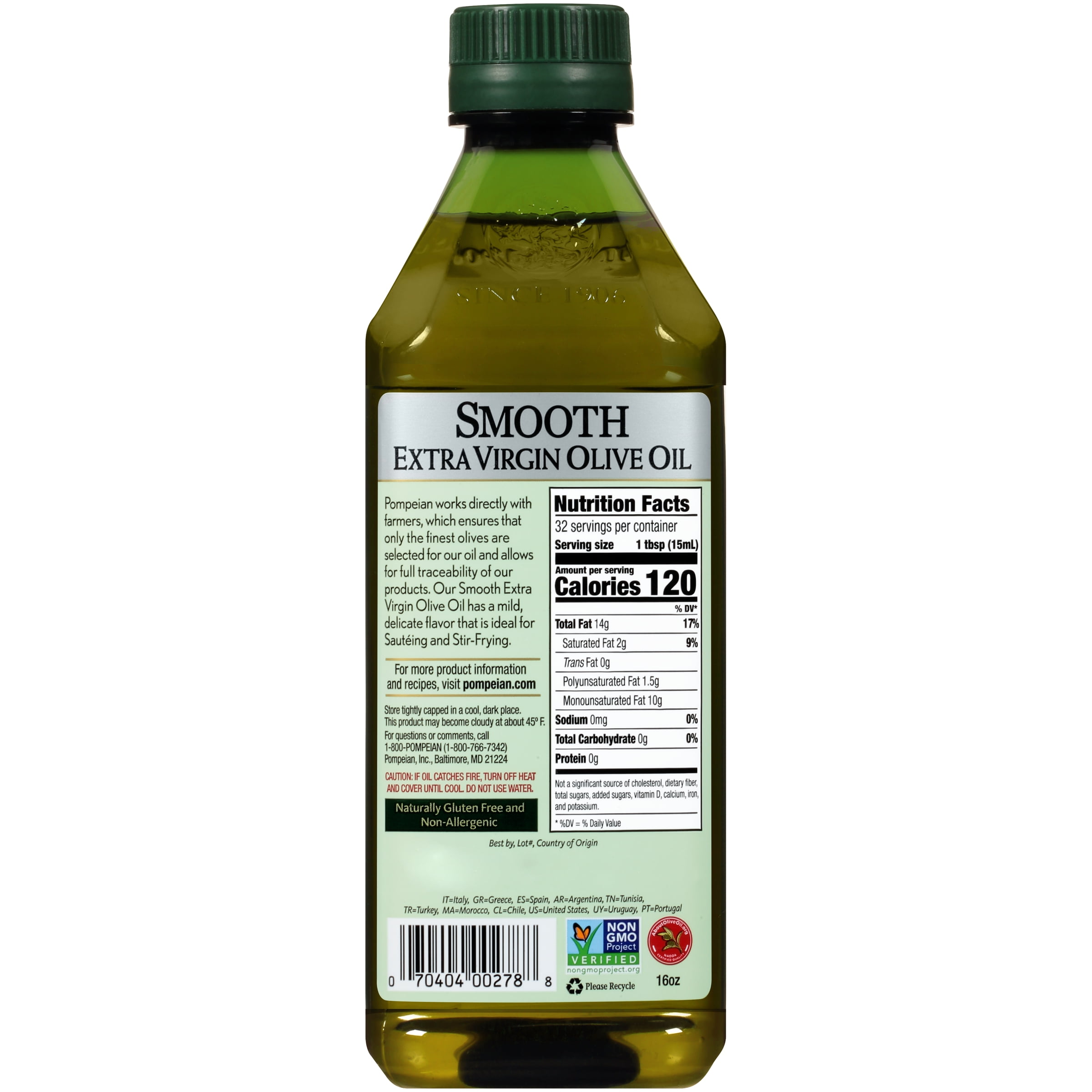 Pompeian Smooth Extra Virgin Olive Oil 16 Fl Oz Walmart Com Walmart Com