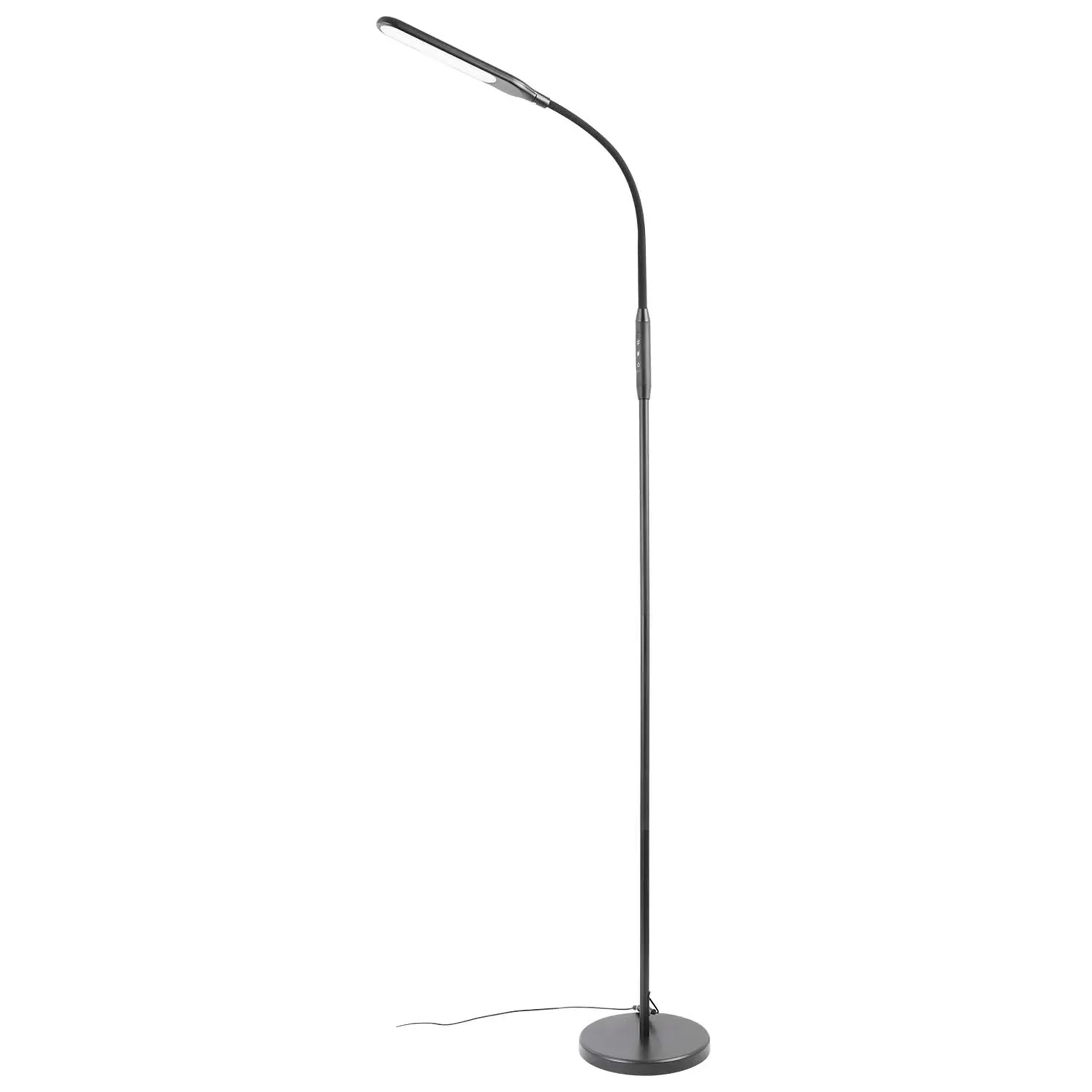 Mainstays LED Floor Lamp, 71 in Height, Adjustable Brightness & 4 Color Temperature Settings, Modern Black Finish, Energy Efficient Standing Lamp for Living Room, Bedroom & Office, 1-Pack