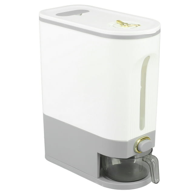 Dispensador de arroz transparente sellado, tipo prensa, contenedor de almacenamiento de granos, contenedor de arroz para cocina, grande, 10 kg