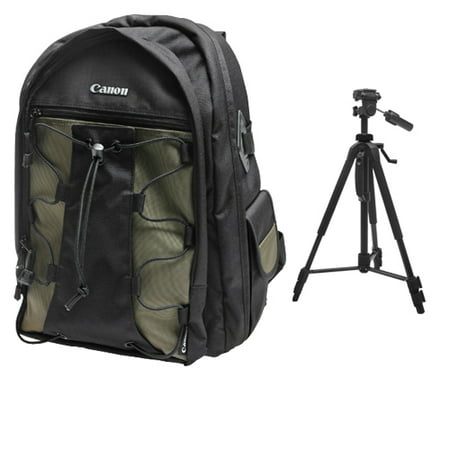 Canon 200EG Deluxe Digital SLR Camera Backpack Case + Photo/Video Tripod for EOS 6D, 7D, 77D, 80D, 5D Mark II III IV, Rebel T6, T6i, T6s, T7i, (Best Camera Bag For Canon 6d)