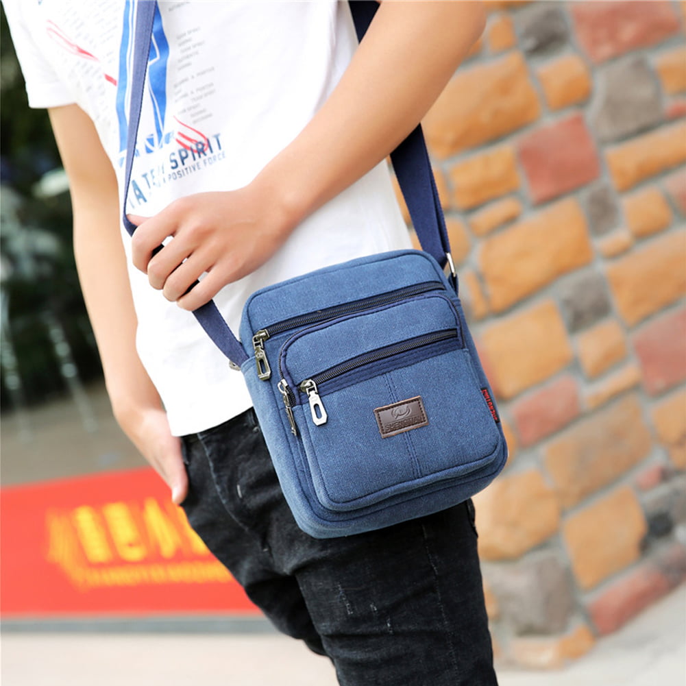 Casual Men's Messenger Bag Canvas Crossbody Shoulder Bags Travel Style Bag 
