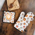 thumbnail image 5 of Fall Pumpkin Kitchen Oven Mitt and Pot Holder Sets 2 Pcs for Baking, Cooking and Grilling, Heat Resistant Up To 392 °F, 5 of 7