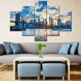 thumbnail image 2 of TISHIRON 5PCS Framed City Canvas Wall Art Set,60"x40" New York Cityscape Canvas Art Decor, 2 of 7