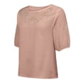 thumbnail image 4 of TRUBKH embroidered shirts Boho Tops for Women Boho Tops Button Down Floral Shirts V Neck Shirts Gauze Peasant Tunic Blouse Floral Embroidered Beach Vacation Tunics Short Sleeve V Ncek Red M, 4 of 9