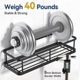 thumbnail image 5 of No-Drill Adhesive Shower Caddy, Rustproof Stainless Steel Wall Shelf with Removable Hooks, Waterproof Bathroom Storage Rack for Tile Walls, 5 of 14
