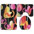 thumbnail image 1 of JSDART Beautiful Colored Tulips 3 Piece Bathroom Rugs Set Bath Rug Contour Mat and Toilet Lid Cover, 1 of 2