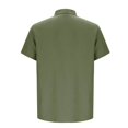 thumbnail image 6 of Men's Solid Color Casual Loose Fit Short Sleeve Button Down Shirt Top with Pocket Business Casual Office Work Daily Wear Modern Essential | AESTIVO,Army Green L, 6 of 9