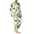 thumbnail image 3 of Bingfone Men'S Pajama Set 2 Piece Loungewear Pjs, Long Sleeve With Pajama Pants-Floral Vintage, 3 of 9