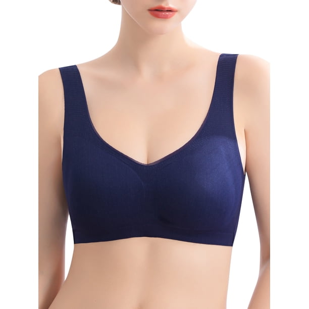 Sujetador suave para mujer, fino, acolchado, sin aros, talla grande