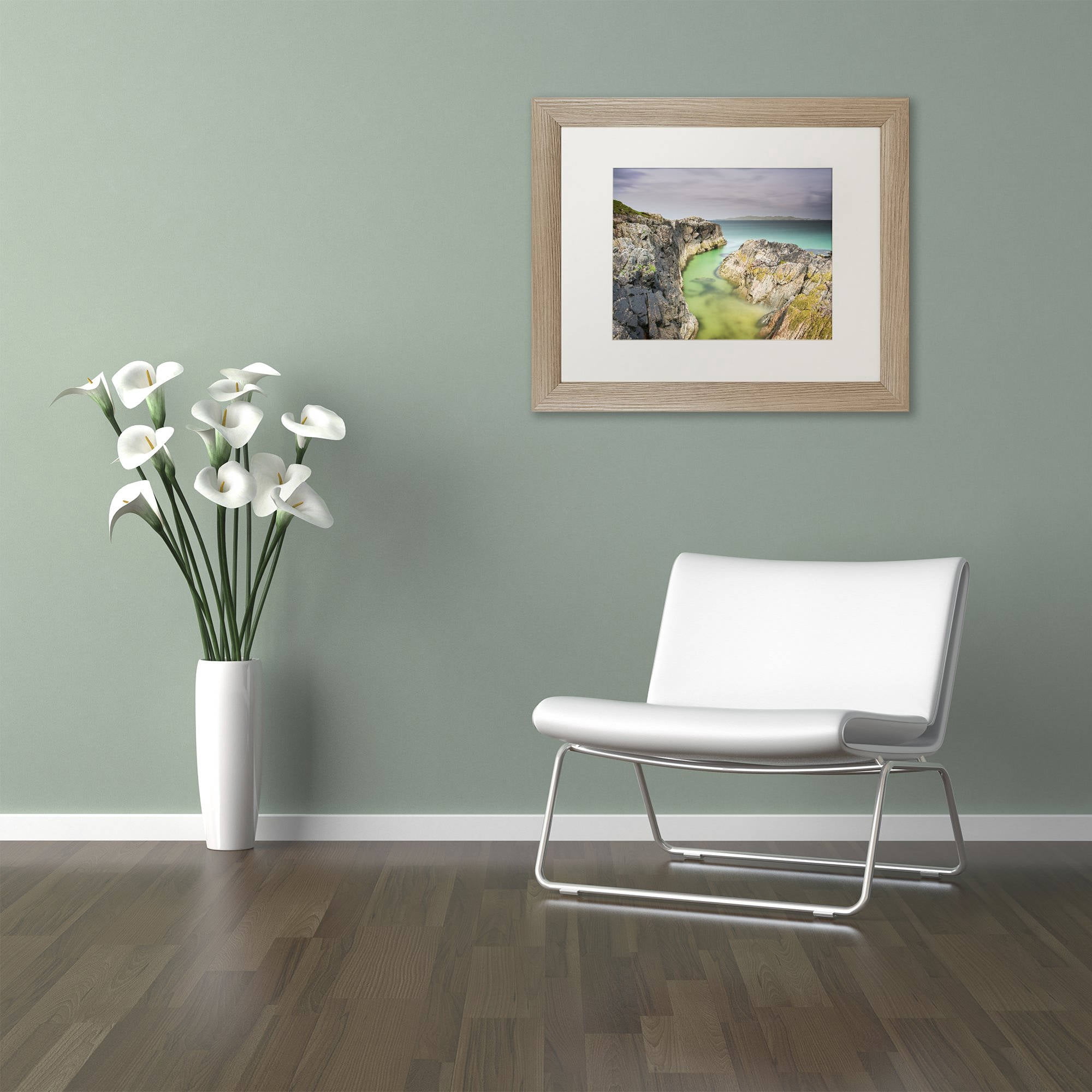 Trademark Fine Art "Turn to Blue" Canvas Art by Michael Blanchette Photography White Matte, Birch Frame