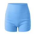 thumbnail image 4 of vdgthytj Women Athletic Shorts Elastic High Waist Slim Fitted Stretchy Ribbed Yoga Gym Workout Shorts, 4 of 5