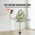 thumbnail image 2 of KFFKFF 6FT Artificial Olive Tree, Pre-assembled Faux Olive Tree in Black Plastic Pot, Indoor Fake Potted Tree with Natural Wood Trunk and Lifelike Fruits, Artificial Plants for Home Office Decor, 2 of 9