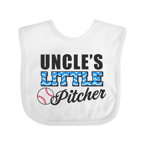 Inktastic Baseball Uncles Little Pitcher Boys Baby Bib