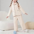 thumbnail image 4 of Jalioing Girls 2 Piece Lounge Set Cute Button Down Shirt and Pants Pajama Set Comfy Sherpa Fleece Sleepwear, 4 of 6