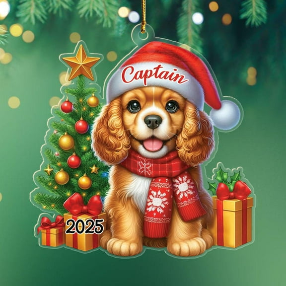 Personalized Cocker Spaniel Shaped Xmas Ornaments Gift for Pet Lovers Dog Mom Dad, Cocker Spaniel Christmas Ornament 2025, Custom Name Dog Owner Keepsake Xmas Ornament Gift for Him Her Family Friends