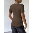 thumbnail image 5 of Zeagoo Womens Tshirts Short Sleeve Business Casual Tops Square Neck Slim Basic Spring Summer Tees, 5 of 6