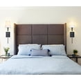 thumbnail image 4 of GoYeel Set of 2 Classic Rustic Industrial Wall Sconce Lighting Fixture with Flared White Textile Lamp Shade and Antique Brass Tapered Column Stand, 4 of 8