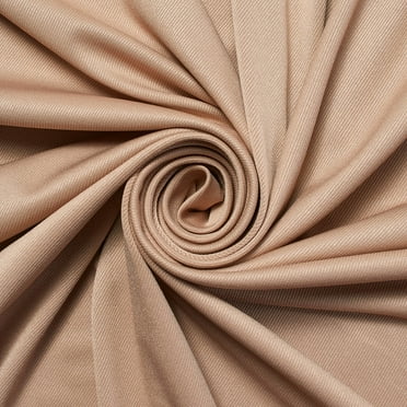 Stretch Twill French Terry - Khaki Polyester Spandex 62" Fabric by The Yard (1 Yard)