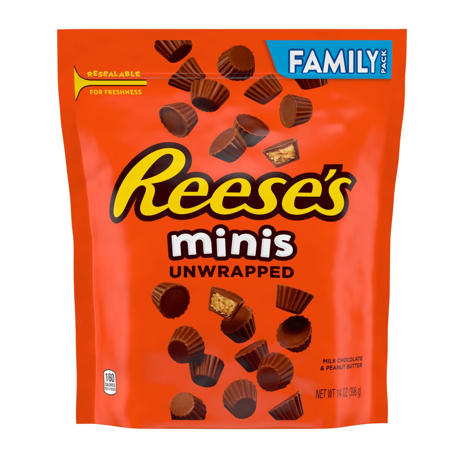 Reese's Minis Milk Chocolate Peanut Butter Cups Candy, Unwrapped, 14 oz ...